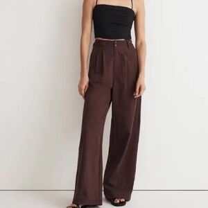 Madewell Harlow Wide-Leg Women's Pants in Brown